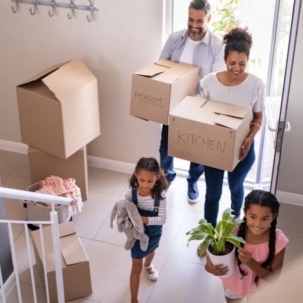 Family moving into new clean home in Chicago, IL